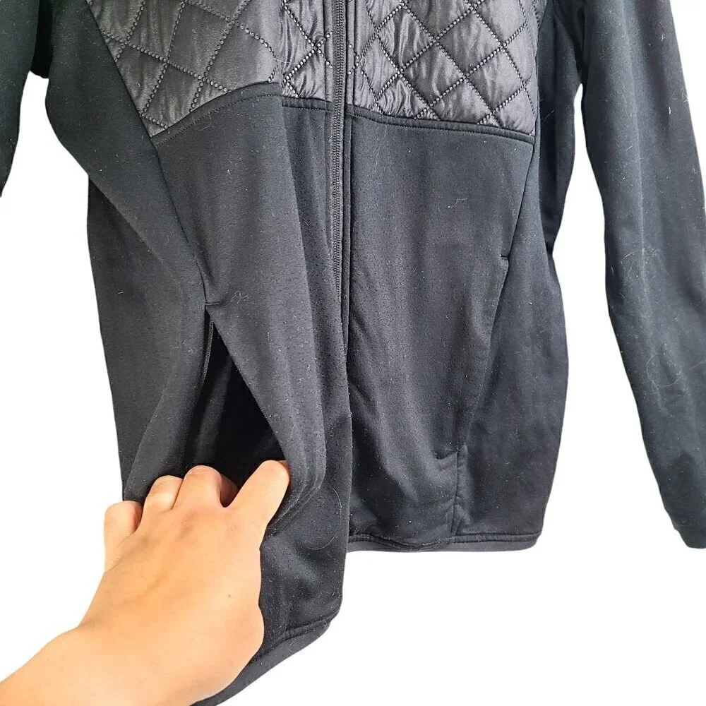 Adidas Climaheat Prime Quilted Black Full-Zip Sweater Jacket